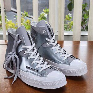 Converse X Feng Chen Wang Chuck 70 Hi Leather 565541C Sleet/White Size 7.5 Wom